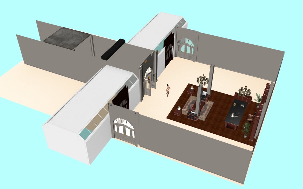 The furnished set of Level 3 of the Aphrodite Institute's building from episode one